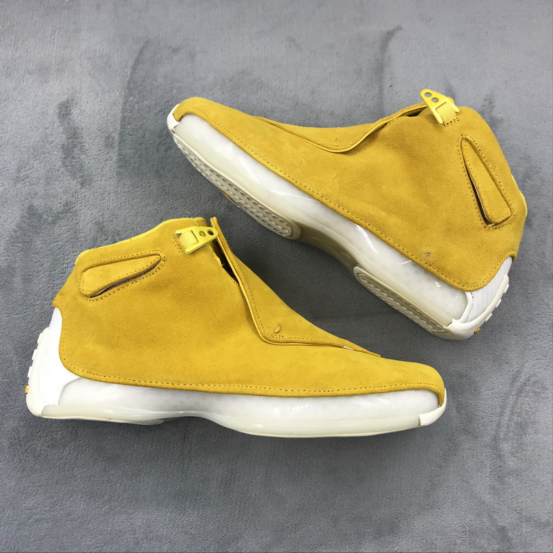 Authentic Air Jordan 18 Yellow Suede